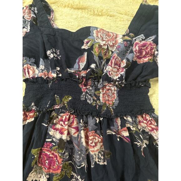 Women’s Angie black Floral Mini Dress Share Open Back Tie Small - Picture 10 of 16